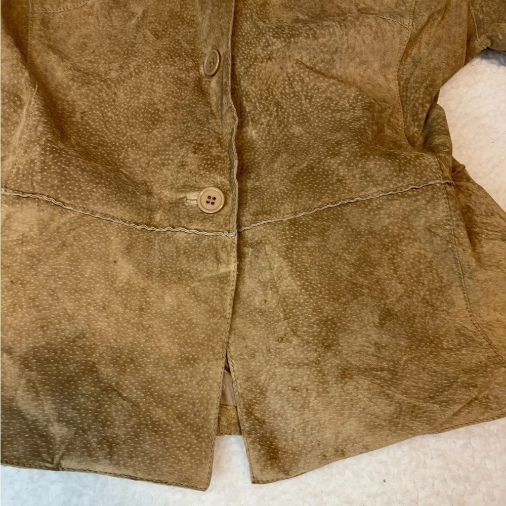 Brandon Thomas Women Brown Genuine Leather Suede Collar Jacket - Picture 5 of 11